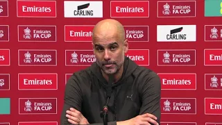 Guardiola praises 'grumpy' hat-trick hero Riyad Mahrez after Man City reach FA Cup final｜رياض محرز