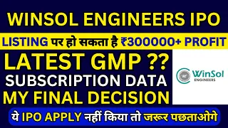 Winsol Engineers IPO | Winsol Engineers IPO GMP | Winsol Engineers IPO Subscription Status | SME IPO