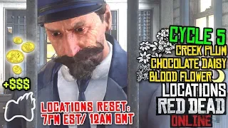 RED DEAD ONLINE Creek Plum, Chocolate Daisy & Blood Flower CYCLE 5 Locations | RDO