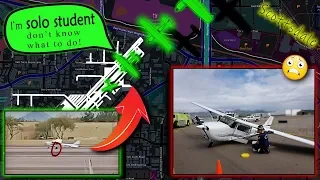 [REAL ATC] Student | SOLO | Pilot LANDS HIS CESSNA WITHOUT A WHEEL!