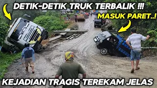 Kejadian Tragis Terekam Jelas !!! DETIK-detik Truk Terbalik Dan Mobil Masuk Paret Di Batu Jomba