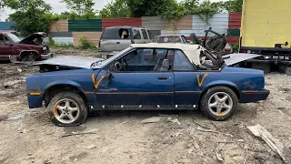 1987 RS CHEVY CAVALIER CONVERTIBLE Crushed FLAT AS PAPER!!!🙃😎😁😳