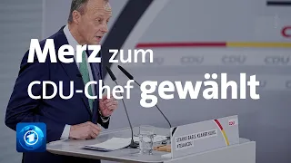 Digitaler Parteitag: Merz zum neuen CDU-Vorsitzenden gewählt