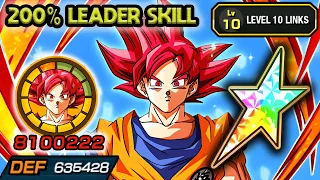 200% LEADER SKILL! 100% PHY SSR GOD GOKU LEVEL 10 LINKS! Dragon Ball Z Dokkan Battle