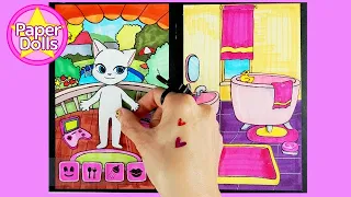 DIY] My talking Angela paper quiet book / How to play with paper game🎮