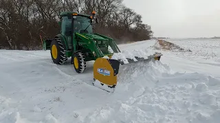 Tractor Snow Pusher In Action!  Is It The Best Snow Removal Tool?