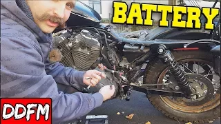 Changing My Harley Sportster Battery / Battery Tender Install