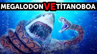 Megalodon Gelmiş Geçmiş En Büyük Yılanla Karşılaşırsa Ne Olur