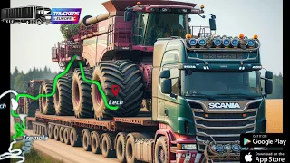 🚛 Truckers of Europe 3 🛣️ Combined harvester transportation from Tremola to Lech✅Smooth gameplay