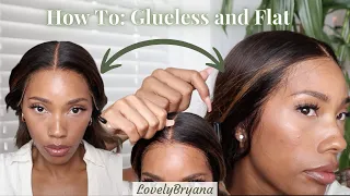 How to Make a Wig Glueless and Flat | No Gel No Spray No Glue | Beginner Wig Hairvivi x LovelyBryana