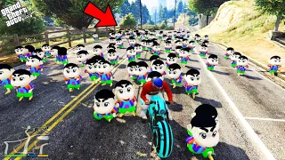 GTA 5 : 1000 Shinchan & Pinchan Attacked Franklin In GTA 5 ! (GTA 5 mods)