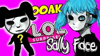 CUSTOM Sally Face on LOL doll and Hairdorables from game - Sally Face by Prescilla