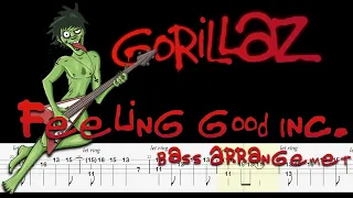 Gorillaz - Feel Good Inc. (Bass Arrangement Tabs and Notation ) By @ChamisBass  #chamisbass