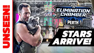 UNSEEN! WWE Stars Arrive In Perth! Elimination Chamber Constructed! Drew McIntyre Trolls LA Knight!