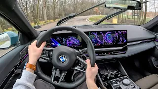 2024 BMW 530i xDrive - POV Rainy Day Drive (Binaural Audio)