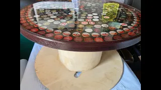 Cable Drum Bottle Top Table in Epoxy Resin