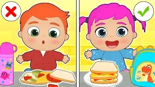 BABY ALEX AND LILY 🥪 Learn How to Make Packed Lunch to Go Back to School | Educational Cartoons