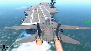 F-14 Tomcat Carrier LANDING in War Thunder....