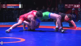 Qual. GR - 67 kg: T. SHIMOYAMADA (JPN) v. S. TAZAYEV (TKM)