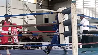 Tanzania boxer Blue corner vs Zambia Red corner