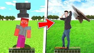 MINECRAFT pero SI RECIBO DAÑO se ve MAS REALISTA 😱