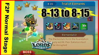 Lords mobile Normal stages 8-13 to 8-15