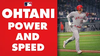 Power and Speed! Shohei Ohtani SPRINTS nearly 30 ft/sec for infield single, then CRUSHES homer!