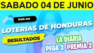 Sorteo 11AM Loto Honduras, La Diaria, Pega 3, Premia 2, Sábado 4 de Junio del 2022 | Ganador 😱🤑💰💵