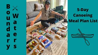 5 day meal plan for canoe trip
