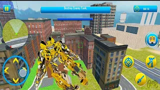 Futuristic Flying Train Bumblebee Robot Wars: Robot Transform Game - Android Gameplay