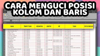 Cara Mengunci Posisi Kolom dan Baris di Excel | Freeze Panes