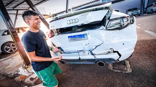 MEU CARRO AUDI TT FICOU ASSIM DEPOIS DO ACIDENTE 😔