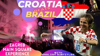 Croatia beats Brazil! Croats go crazy at Zagreb Trg bana! FIFA World Cup 2022 #croatia #fifa