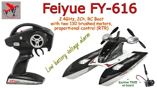 Feiyue FY616 2.4GHz, 2Ch, RC Boat, two 130 brushed motors, proportional control (RTR) + Eachine TX05