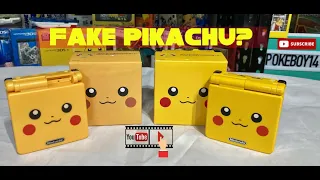 REAL Pikachu Edition Gameboy Advance SP compared to FAKE or SHELL: How to identify a Pokemon Reshell