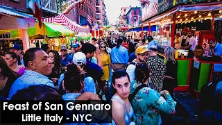 Feast of San Gennaro LITTLE ITALY NYC | 4K Walking Tour New York City | Italian Feast Walk Ambience