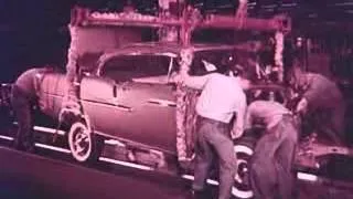 GM 50 millionth car, a gold 1955 Chevy proudly paraded through the streets