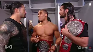 Roman Reigns, Seth Rollins and Jason Jordan Backstage