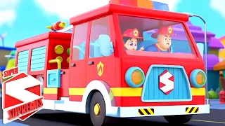 The Big Red Firetruck Song+Daddy's Red Car | Fun Nursery Rhymes and Kids Songs with Super Supremes!