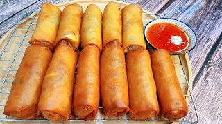 How to Make Vegetable Spring Rolls Recipe / Thai Food