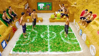 Build Underground Soccer Field In The Jungle With Two Idol Teams Ronaldo vs Messi