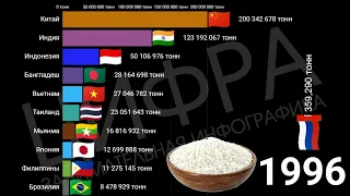 Сравнение стран по производству риса (1990-2021)