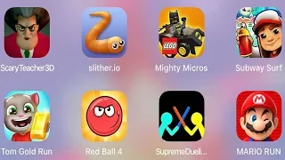 Mighty Micros,Red Ball 4,Slither.io,Scary Teacher 3D,Subway Surf,Mario Run,Duelist Stickman,Tom Run