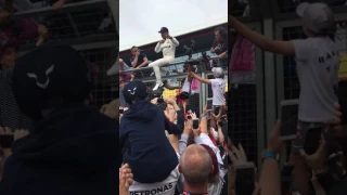 Post race British Grand Prix 2017 - Celebrations with Lewis Hamilton