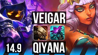 VEIGAR vs QIYANA (MID) | 11/0/5, Legendary, Rank 14 Veigar | EUW Grandmaster | 14.9