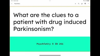 How does drug induced parkinsonism present?￼