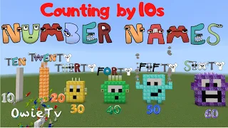 COUNT BY 10s with NUMBER NAMES - MINECRAFT NUMBERBLOCKS WITH ALPHABET LORE |  COUNTING SONG FOR KIDS