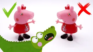 Peppa Pig Toy Game | Real VS Fake Challenge with Silly Crocodile