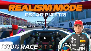 F1 22 F2 Realism Mode - Oscar Piastri - Melbourne, Australia [100% Race + Cockpit + No HUD]