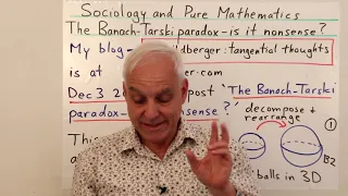 The Banach Tarski paradox - is it nonsense? | Sociology and Pure Mathematics | N J Wildberger